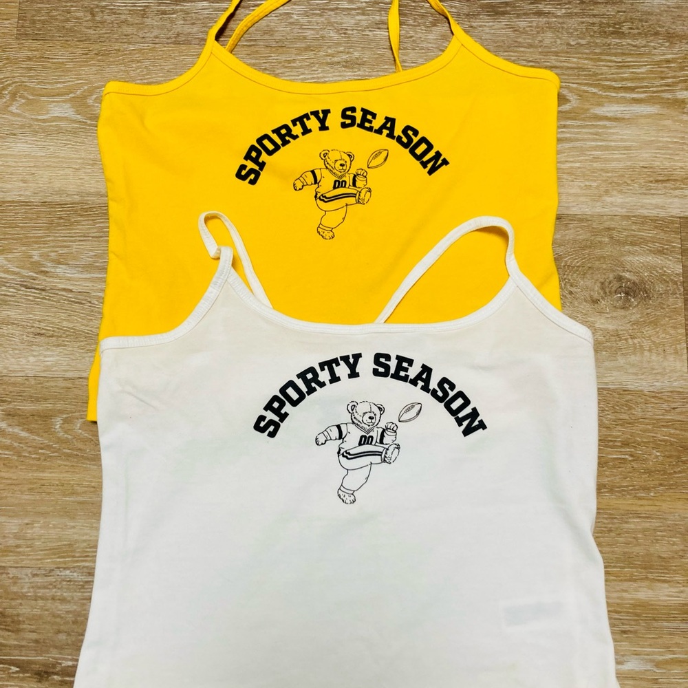 Wild Fable Graphic Tank Tops in Yellow and White